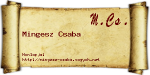 Mingesz Csaba névjegykártya